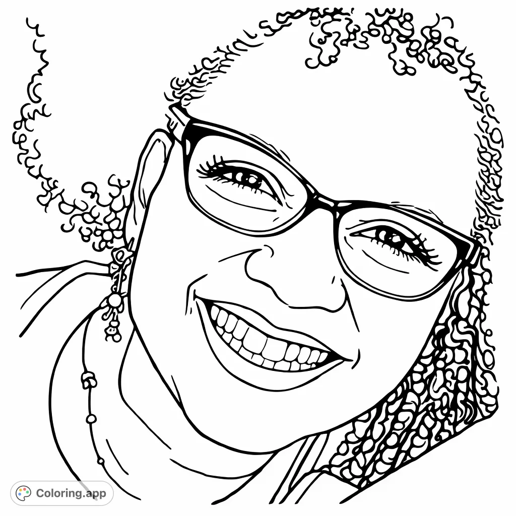 A joyful portrait of a smiling person wearing eyeglasses and elegant jewelry, inviting a creative touch to bring out their radiant expression.