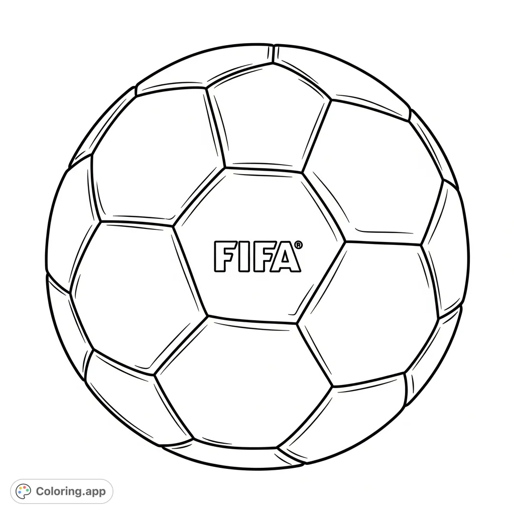 Score big with this dynamic FIFA soccer ball coloring page! Featuring its iconic panel design and official logo, it’s a championship canvas for all sports fans.