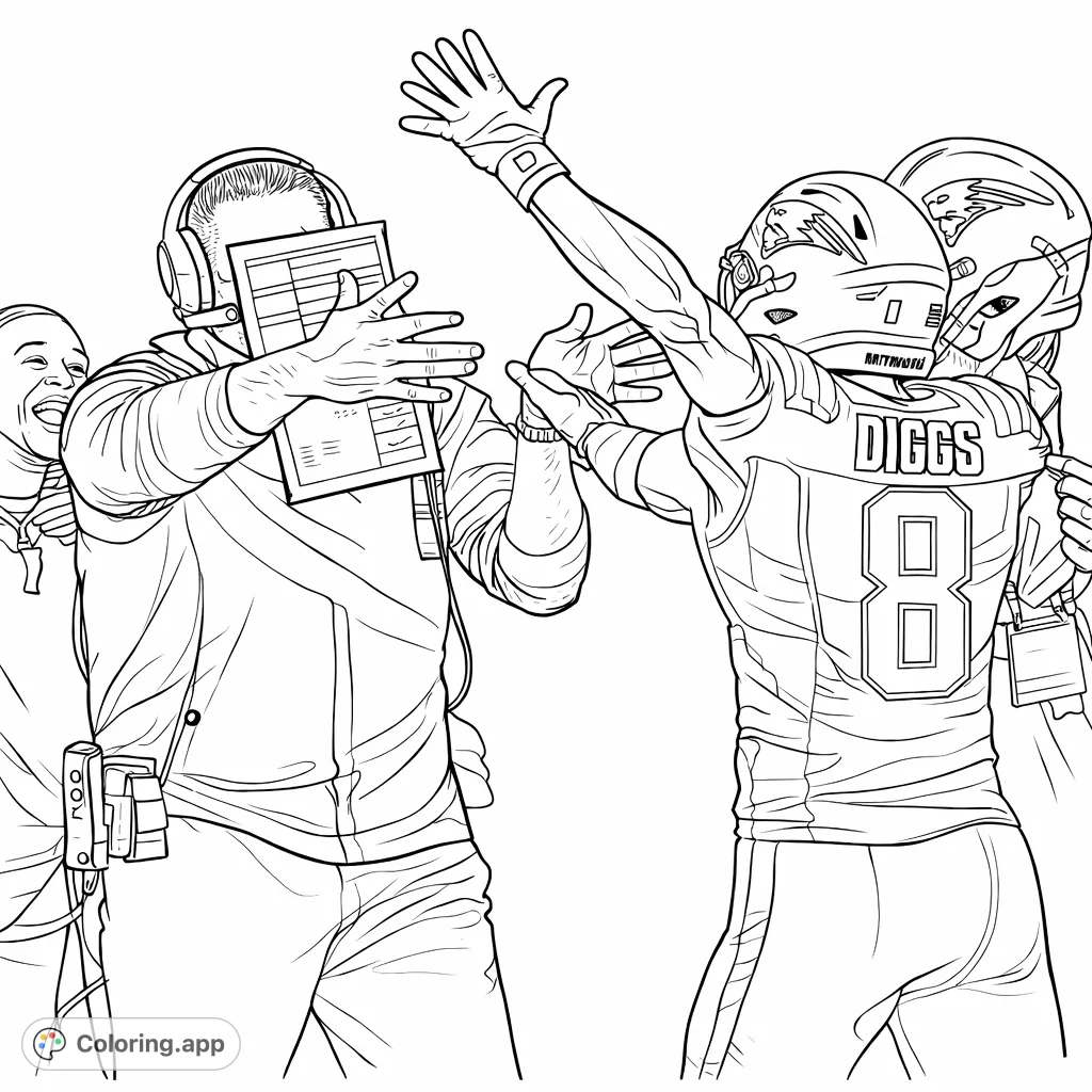 Player Coloring Layout Football Player Field Interaction - Coloring.app