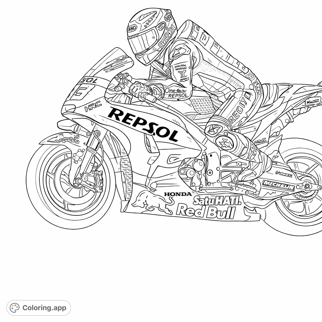 Capture the adrenaline of a professional motorcycle race with this detailed sportbike and rider in a dynamic turn, perfect for motorsports enthusiasts.