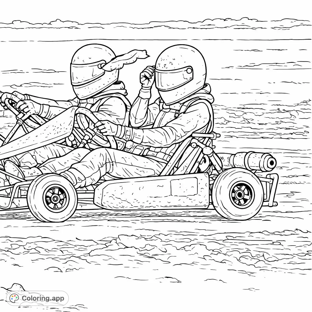 Muddy Go-Kart Racers - Coloring.app