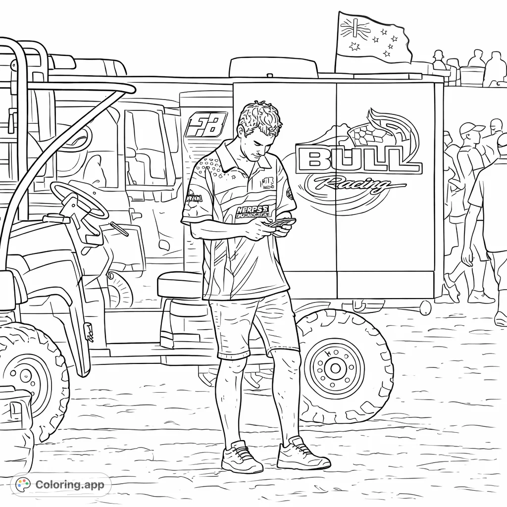 Racing Pit Crew Moment - Coloring.app