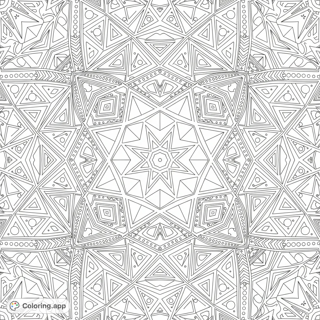 Intricate Geometric Ornament Design - Coloring.app