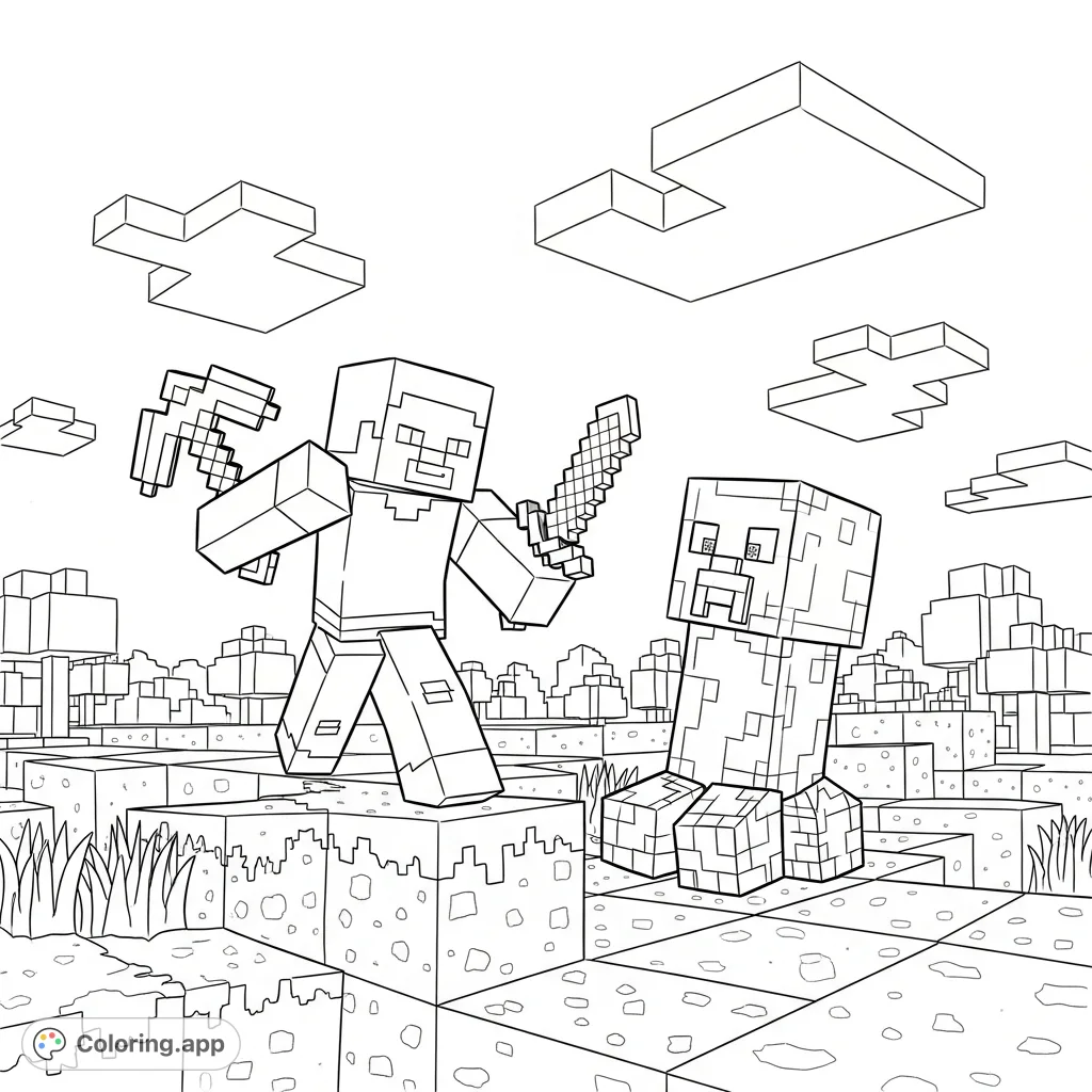 Shadow Blocky Coloring Blocky Battleground Showdown - Coloring.app