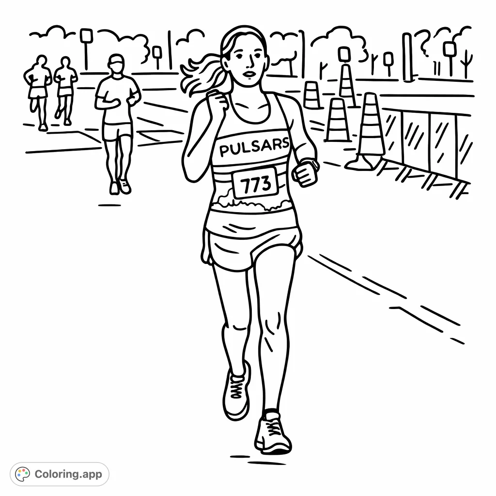 Running Race Day - Coloring.app