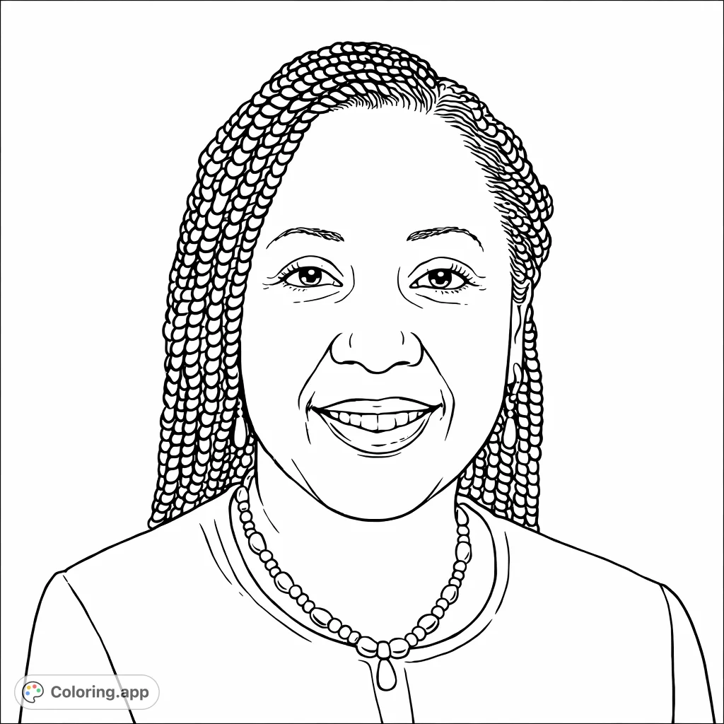 A dignified portrait of a woman with braided hair and a statement necklace, perfect for personalizing with your favorite shades and highlighting her sophisticated style.