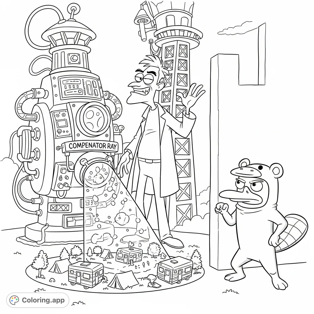 Join Dr. Heinz Doofenshmirtz and Perry the Platypus in a comedic stand-off!