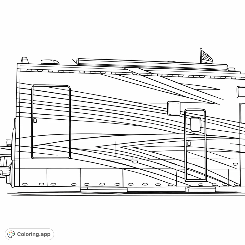 Dynamic Striped RV Hauler - Coloring.app