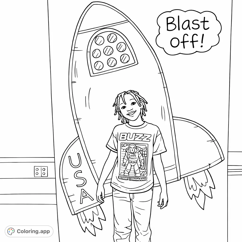 ' text, perfect for aspiring astronauts and creative fun.