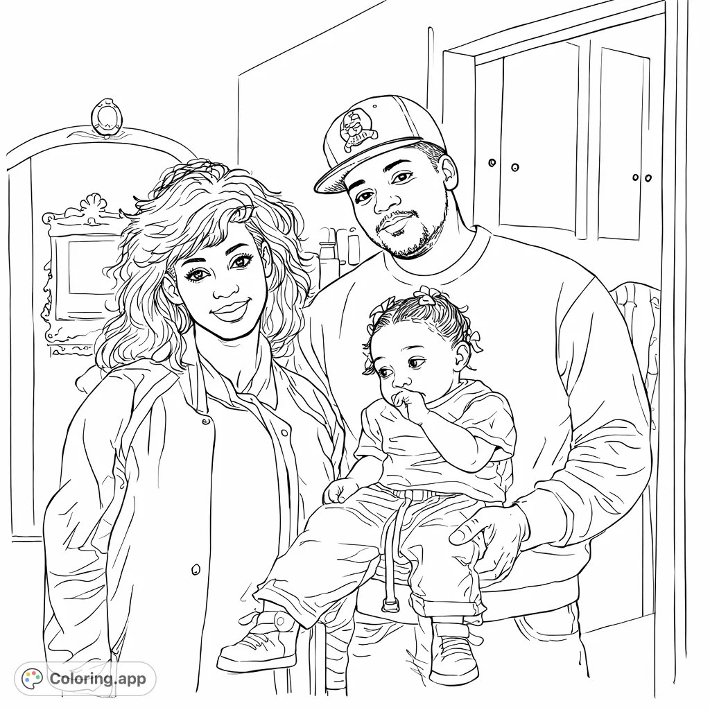 A heartwarming family portrait featuring a couple holding their infant, perfect for capturing cherished memories and celebrating familial bonds.