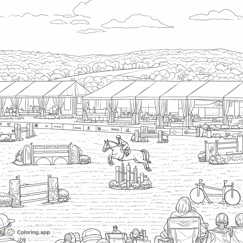 Equestrian Jump Competition - Coloring.app