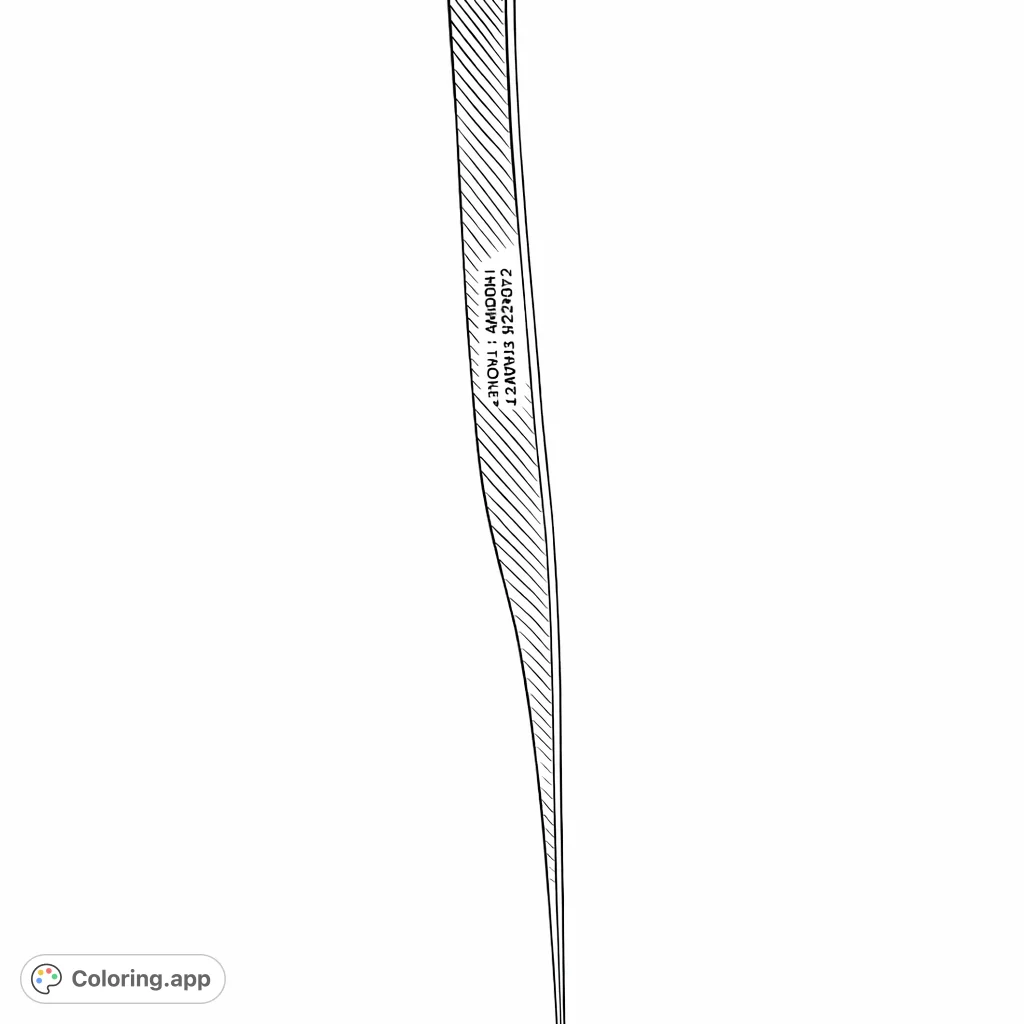 Unleash your creativity on this detailed hockey stick shaft coloring page. Features intricate carbon fiber patterns and distinctive branding for a challenging and rewarding experience.