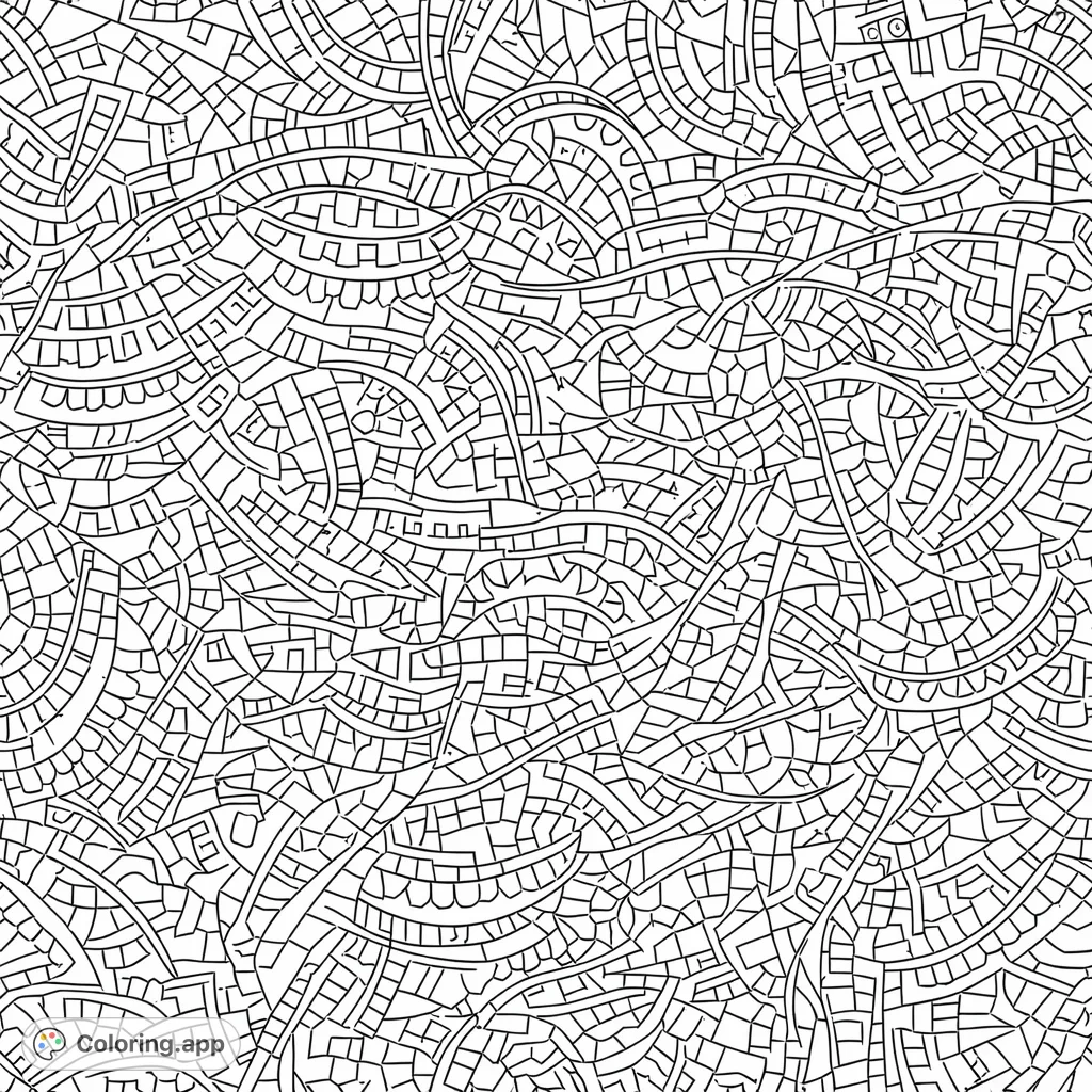 Intricate Geometric Mosaic Pattern - Coloring.app