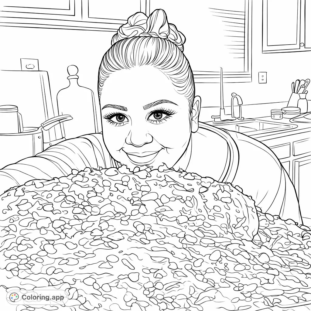 A heartwarming kitchen scene featuring a smiling chef peeking over a beautifully roasted, textured dish. Perfect for foodies and those who love home cooking.