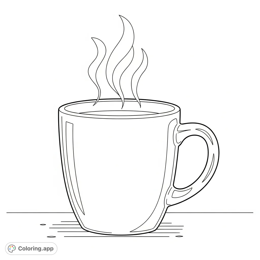Warm Coffee Mug - Coloring.app
