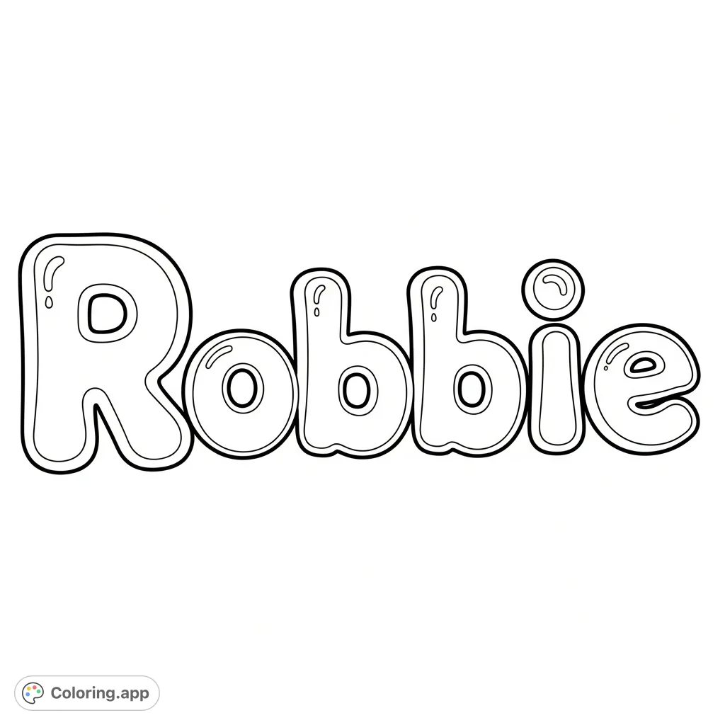 Robbie Text Robbie Bubble Letter Name - Coloring.app