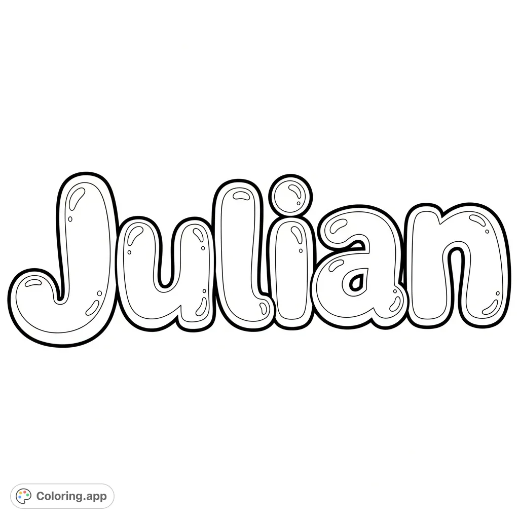 Julian Bubble Letter Name Coloring app julian-bubble-letter-name-coloring-app