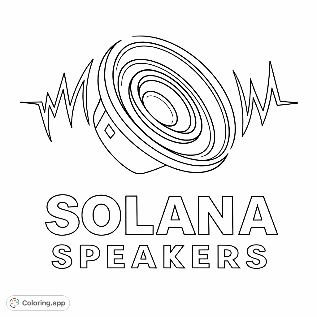 Sound System Coloring Dynamic Speaker Audio Graphic - Coloring.app