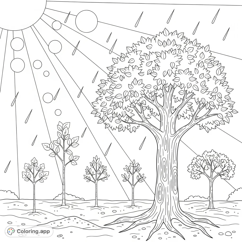 Tree Brown Coloring Growing Forest Trees - Coloring.app