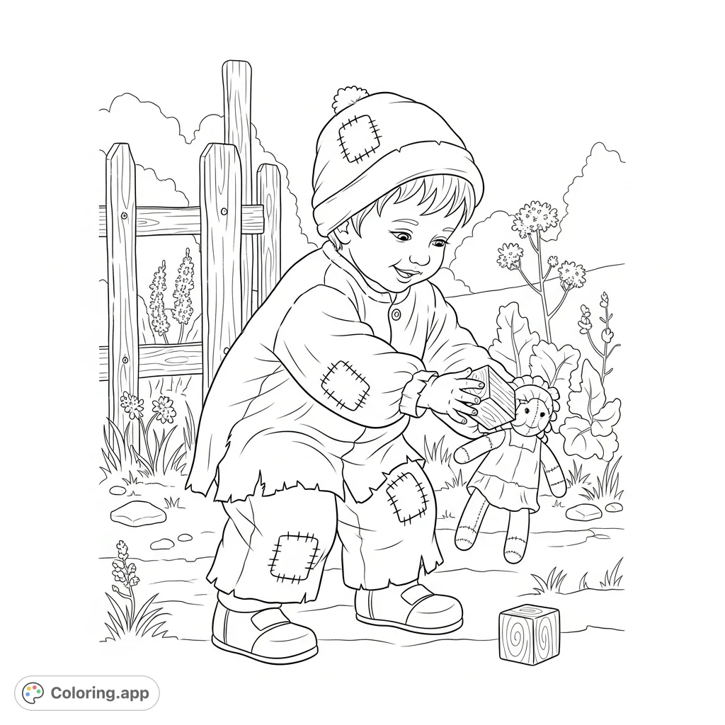 Whimsical Child at Play - Coloring.app