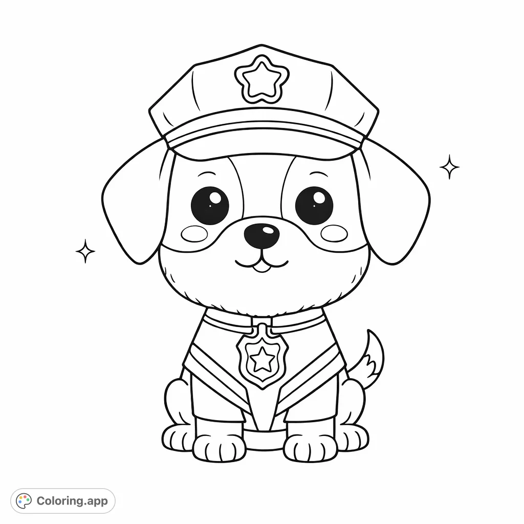 Adorable Police Puppy Patrol - Coloring.app