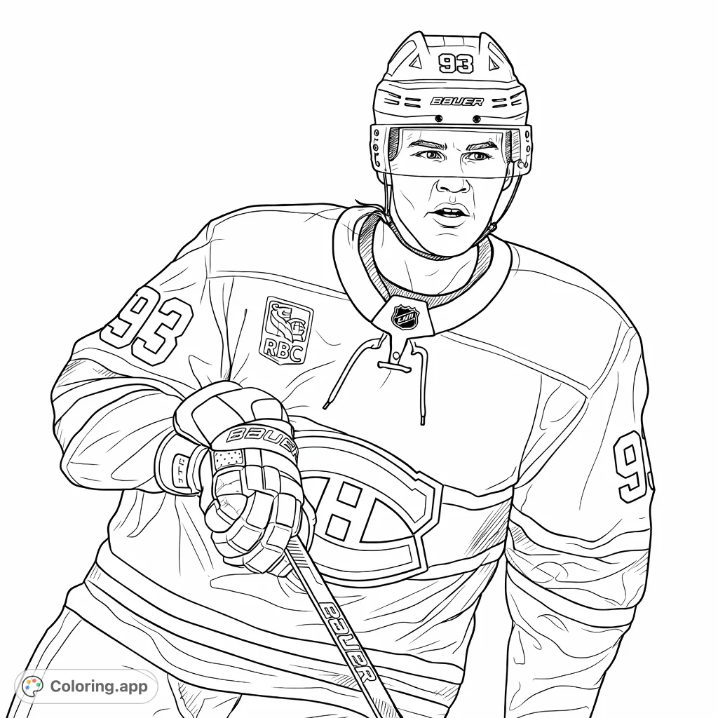 Capture the intensity of a hockey player in action. This free printable hockey player coloring page offers engaging details for sports enthusiasts.