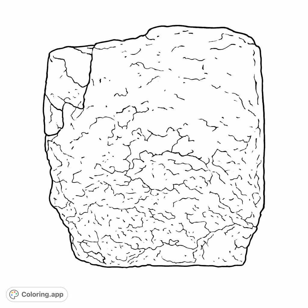 Explore a detailed rendering of a naturally formed mineral specimen. This geology coloring page invites you to bring its unique textures to life.