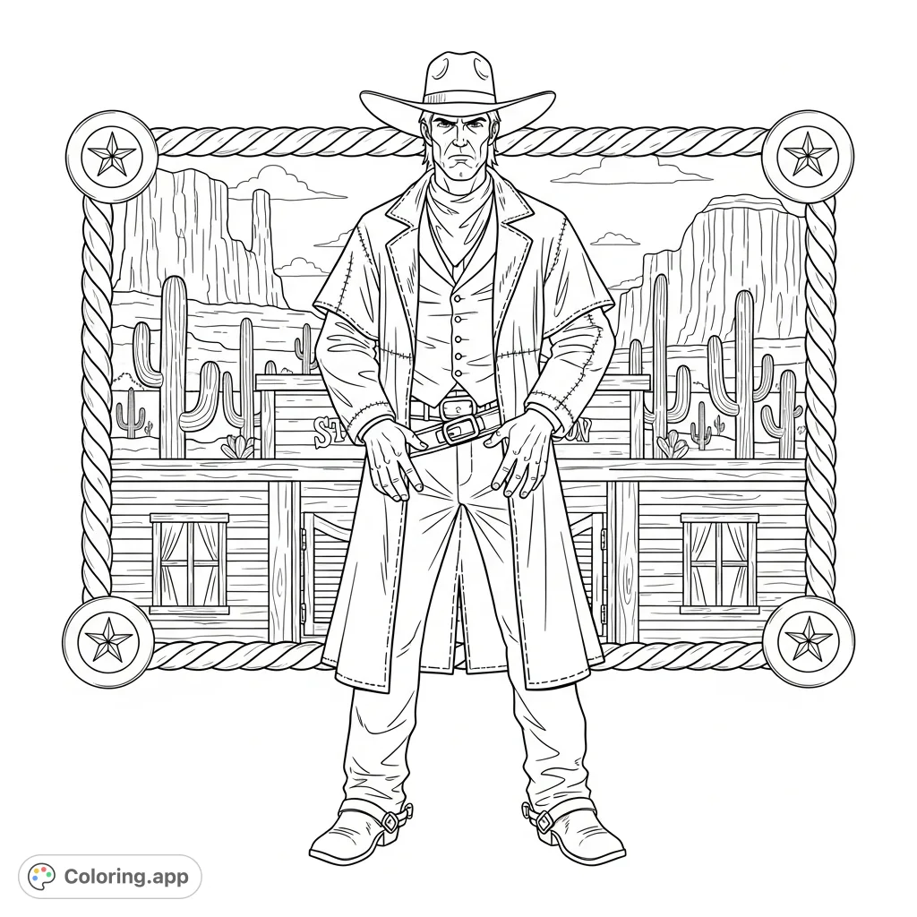 A detailed western banner featuring Kempf in a rugged frontier setting. Perfect for fans of westerns and unique character art.