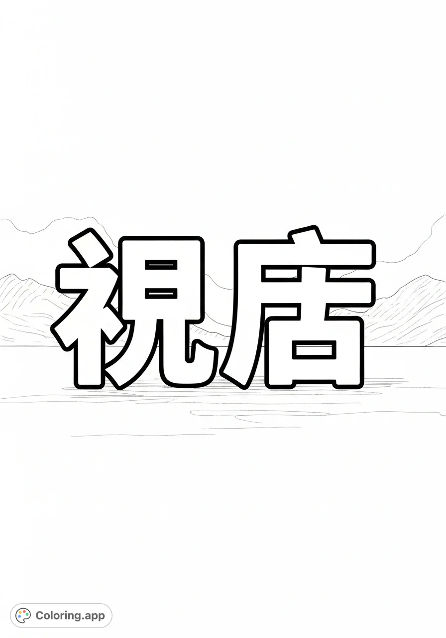 A profound coloring page featuring the Chinese characters '耶稣' (Jesus), offering a peaceful and meaningful creative experience. Perfect for mindful coloring.