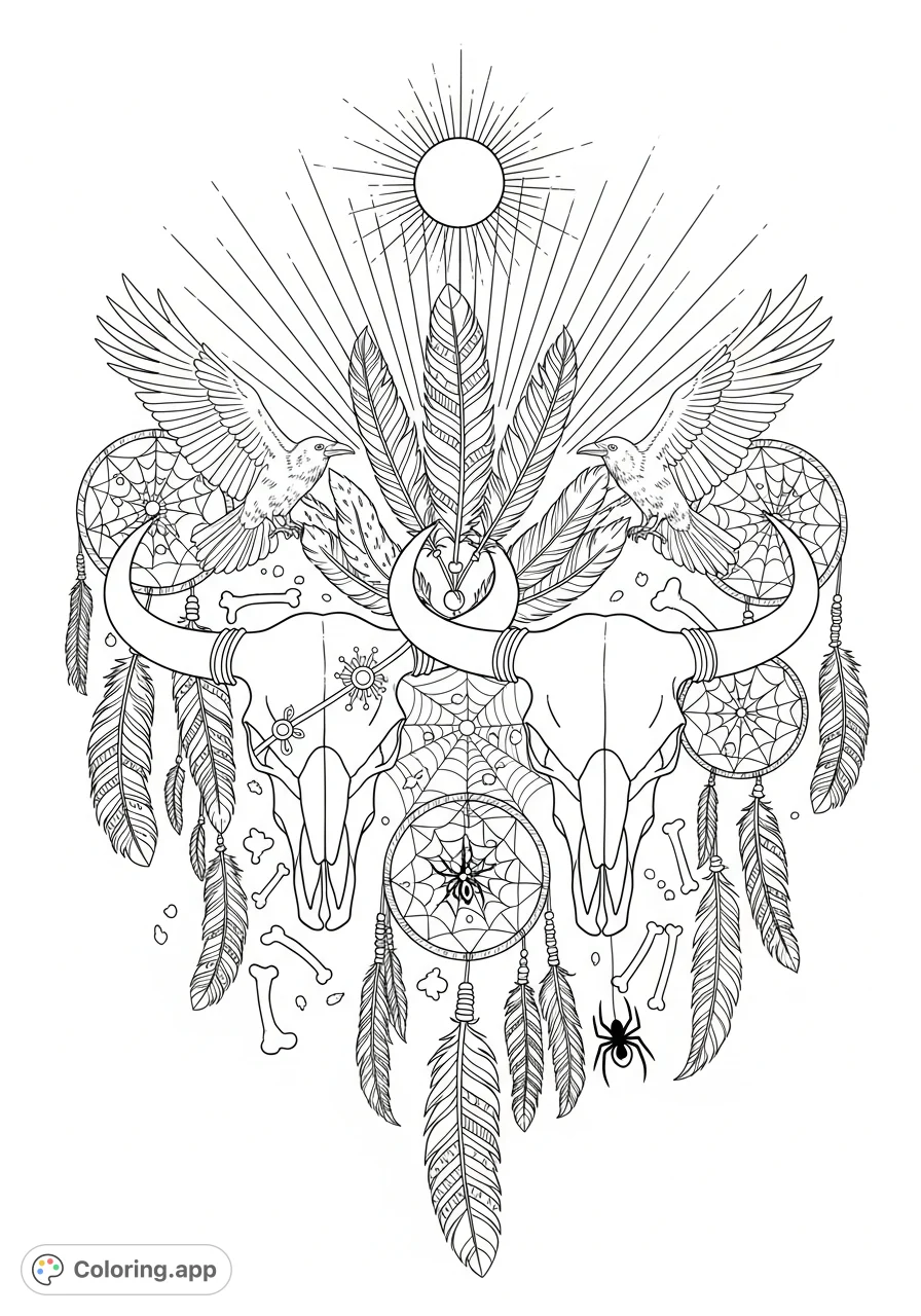 Native American Spirit Mandala - Coloring.app