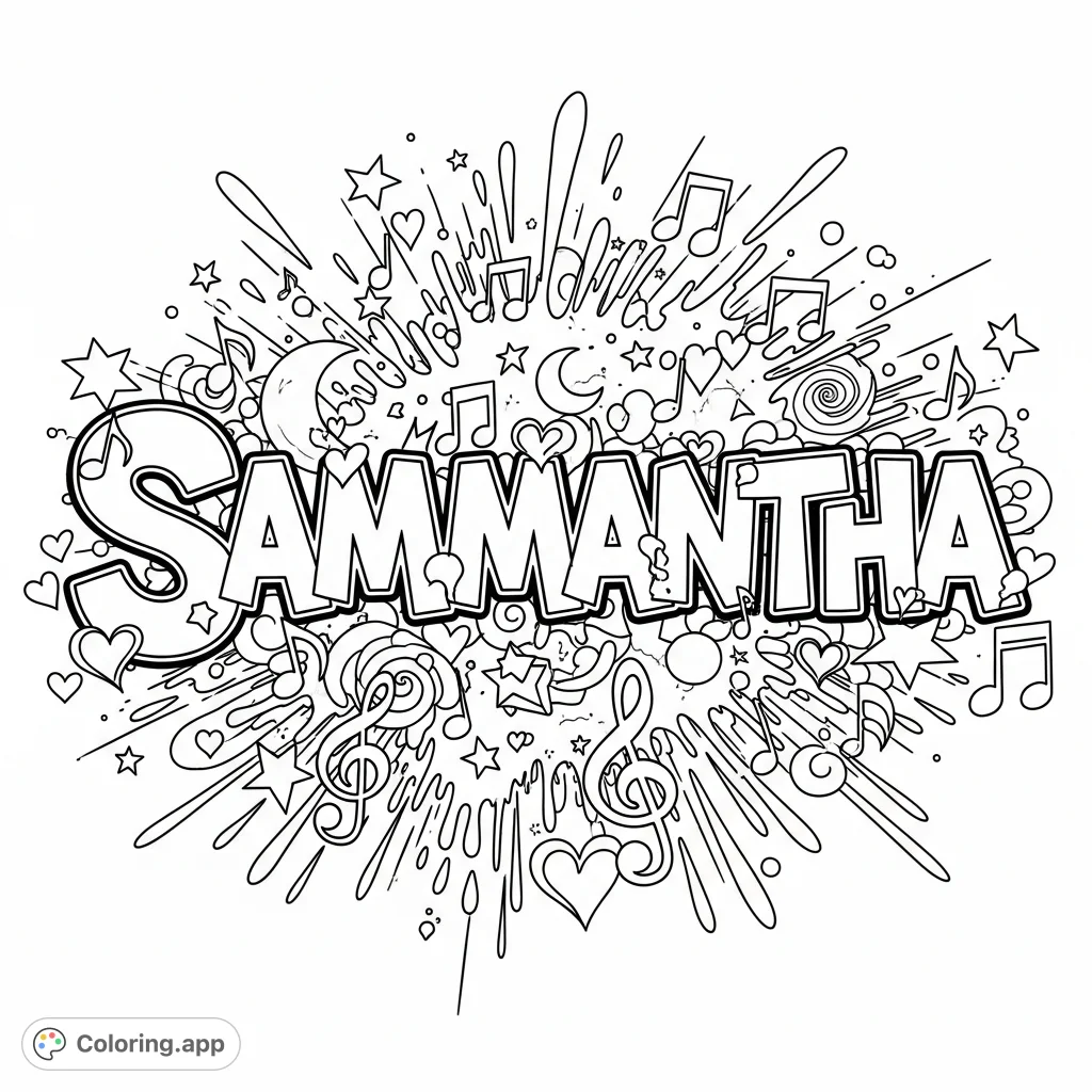Sammantha Graffiti Name Art - Coloring.app