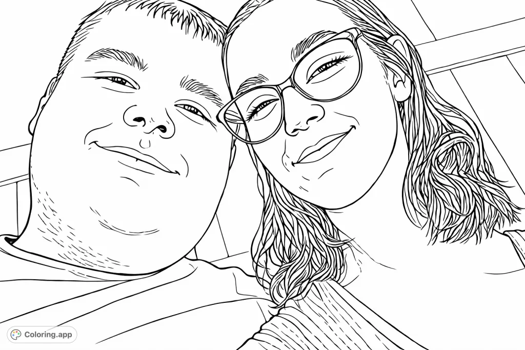 A heartwarming close-up portrait of a smiling couple, perfect for personalizing with your unique artistic touch. Express connection and joy.