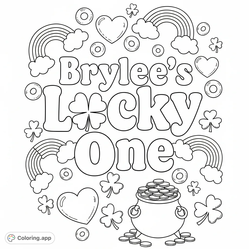 Celebrate Brylee's special day with this St. Patrick's Day coloring page!