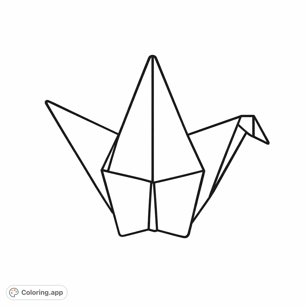 Fold into creativity with this geometric origami crane coloring page! A stylized paper bird design within a circle, perfect for practicing shades and precision.