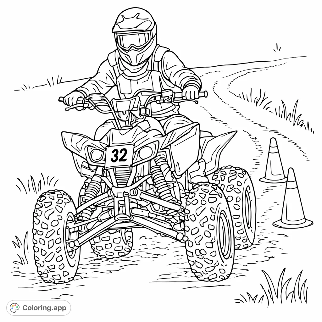 Off Road Quad Bike Action Coloring App