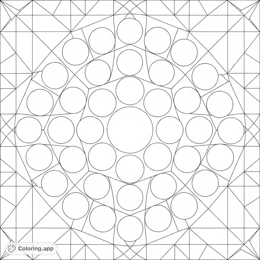 An engaging abstract geometric design showcasing prominent, centered dots within a structured pattern. Ideal for creative relaxation.