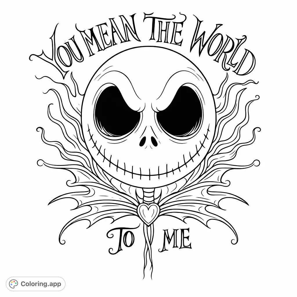 A charming, stylized character head with a stitched mouth, bat-like bowtie, and heartfelt decorative text. Perfect for fans of unique designs.