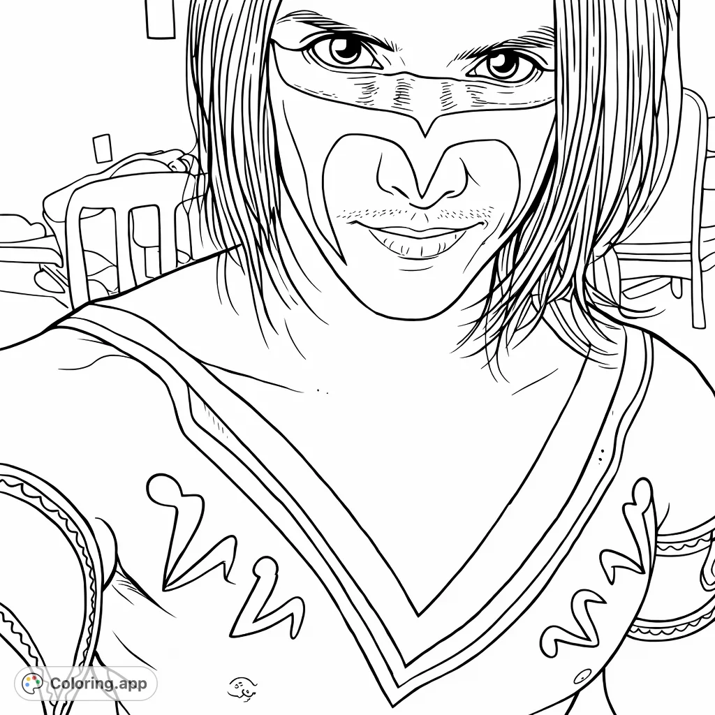 Capture the striking details of a figure adorned with intricate face and body paint. Ideal for exploring cultural artistry and dramatic patterns.