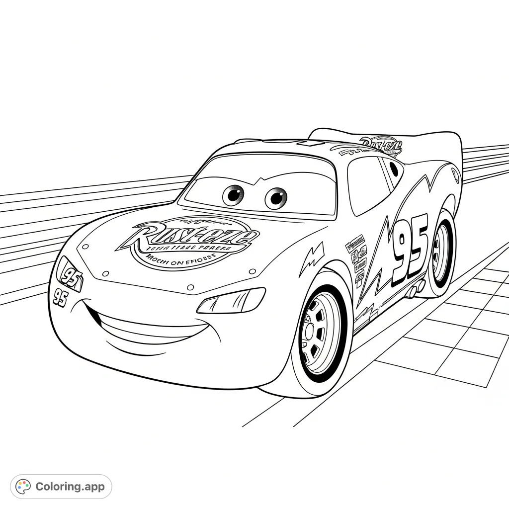 Lightning McQueen Race Car - Coloring.app