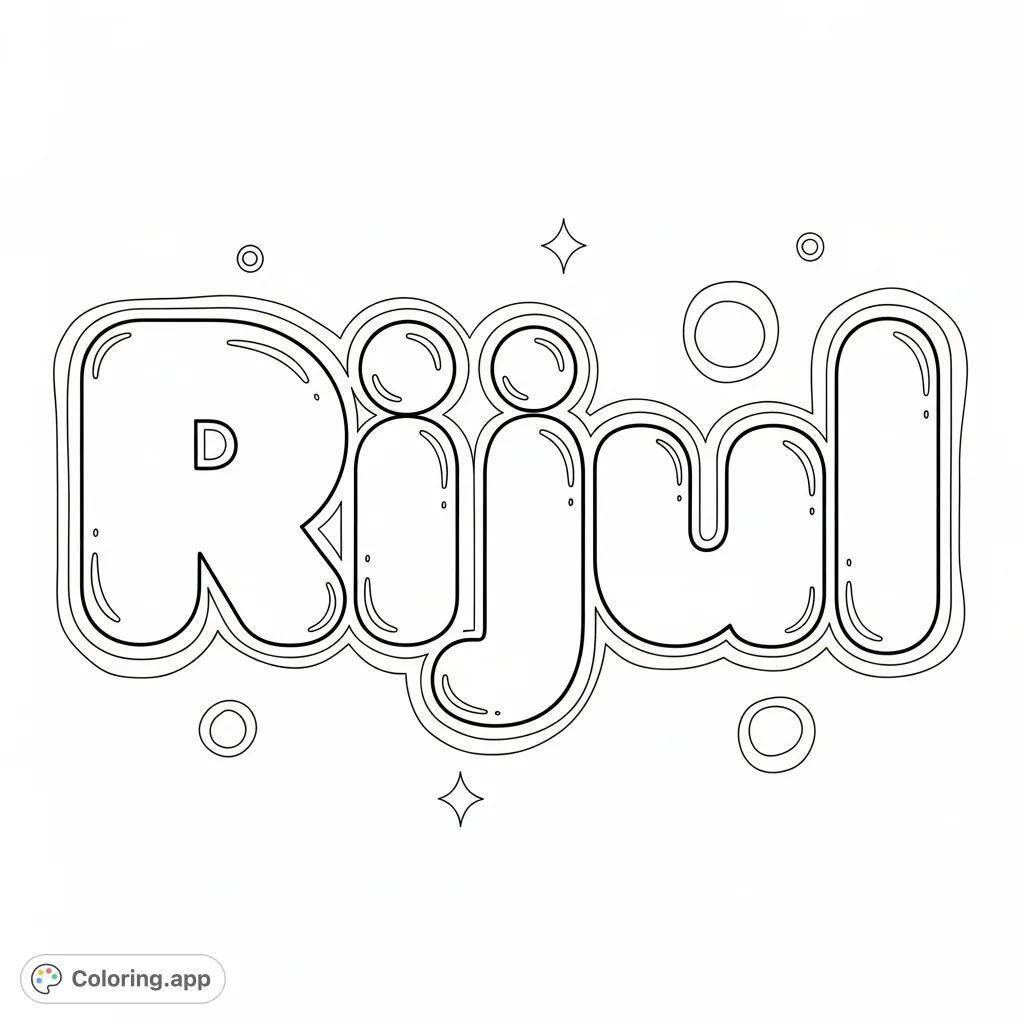 Rijul Bubbly Lettering - Coloring.app