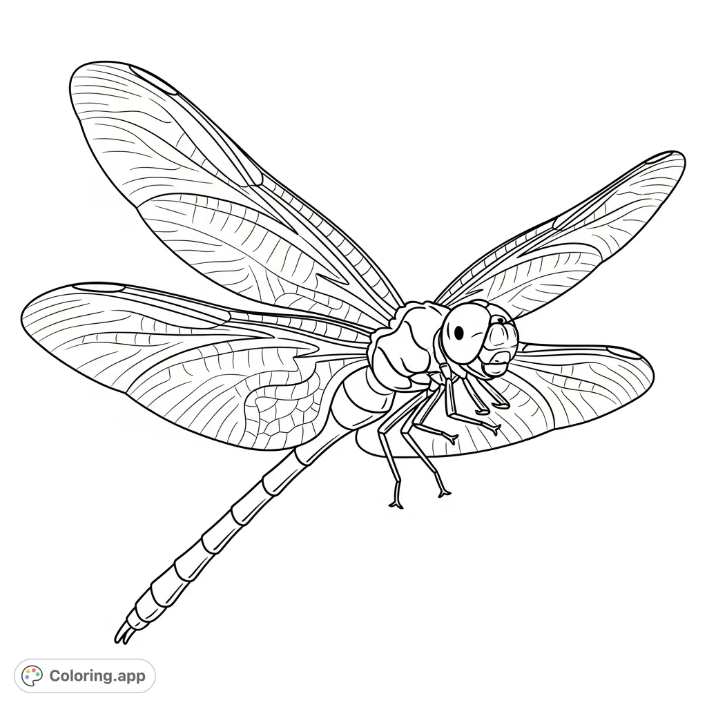 Immerse yourself in the captivating beauty of an iridescent dragonfly in mid-flight. Its detailed wings and segmented body offer a shimmering canvas for your creative palette.