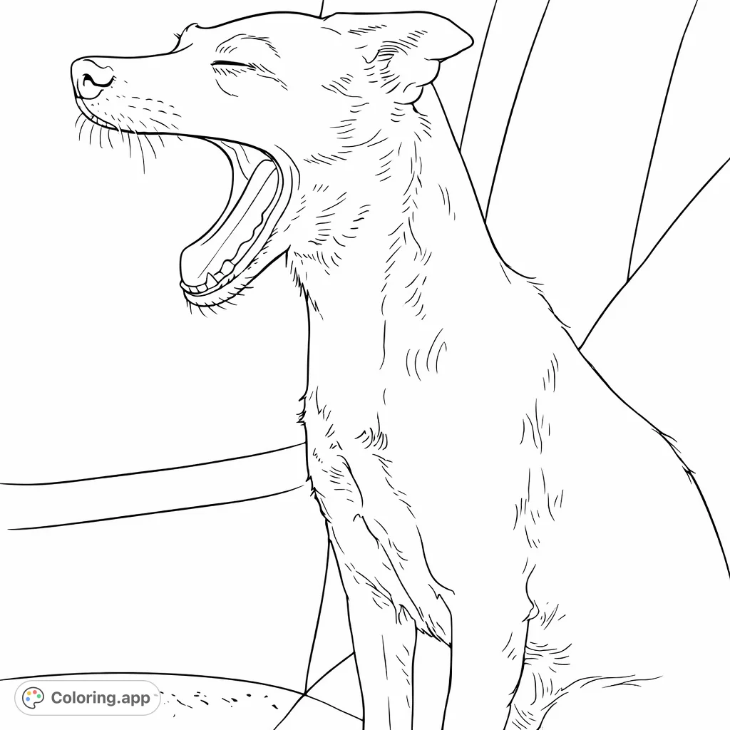 Capture a moment of canine charm with this delightful yawning dog coloring page. Perfect for animal lovers of all ages.