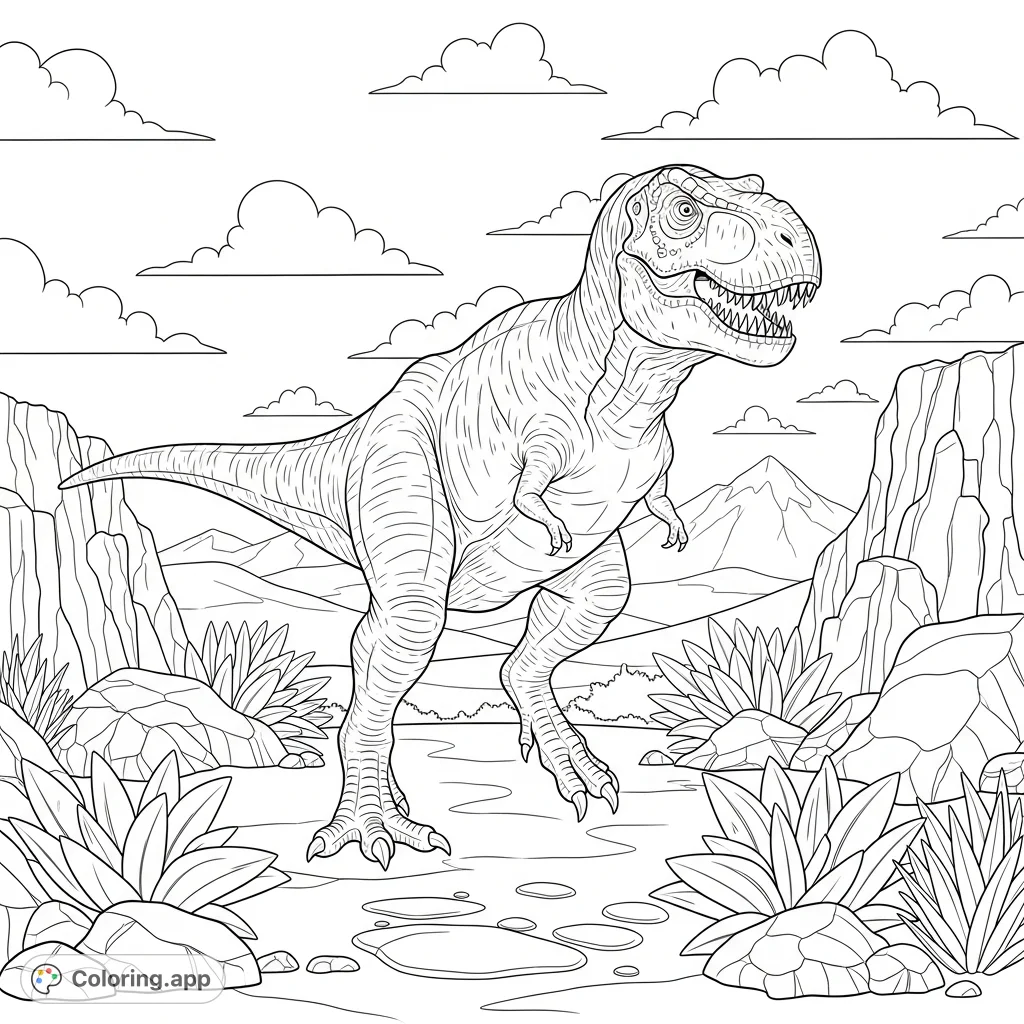 Tree Rex Colouring Mighty Tyrannosaurus Rex Forest - Coloring.app