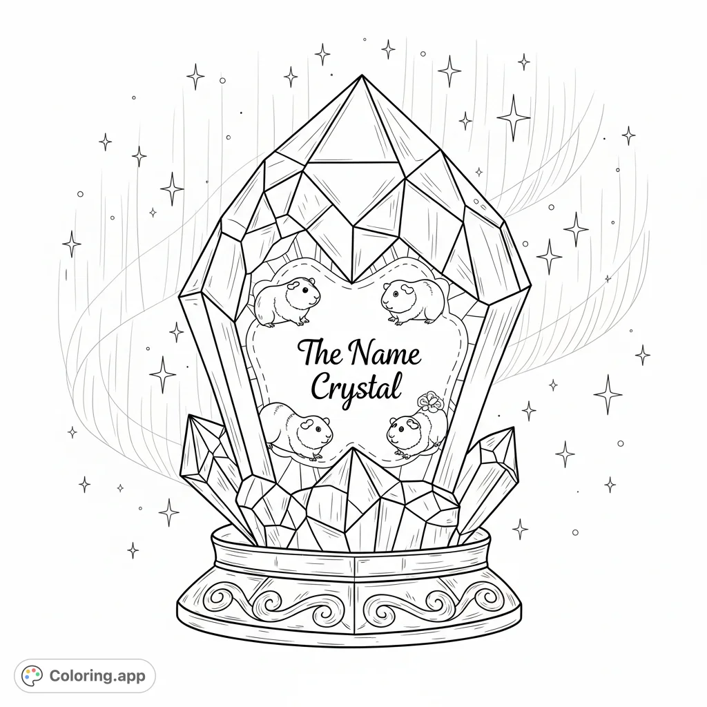 Discover a majestic, multifaceted crystal atop a decorative pedestal, set against an aurora-like background, perfect for personalization and creative expression.