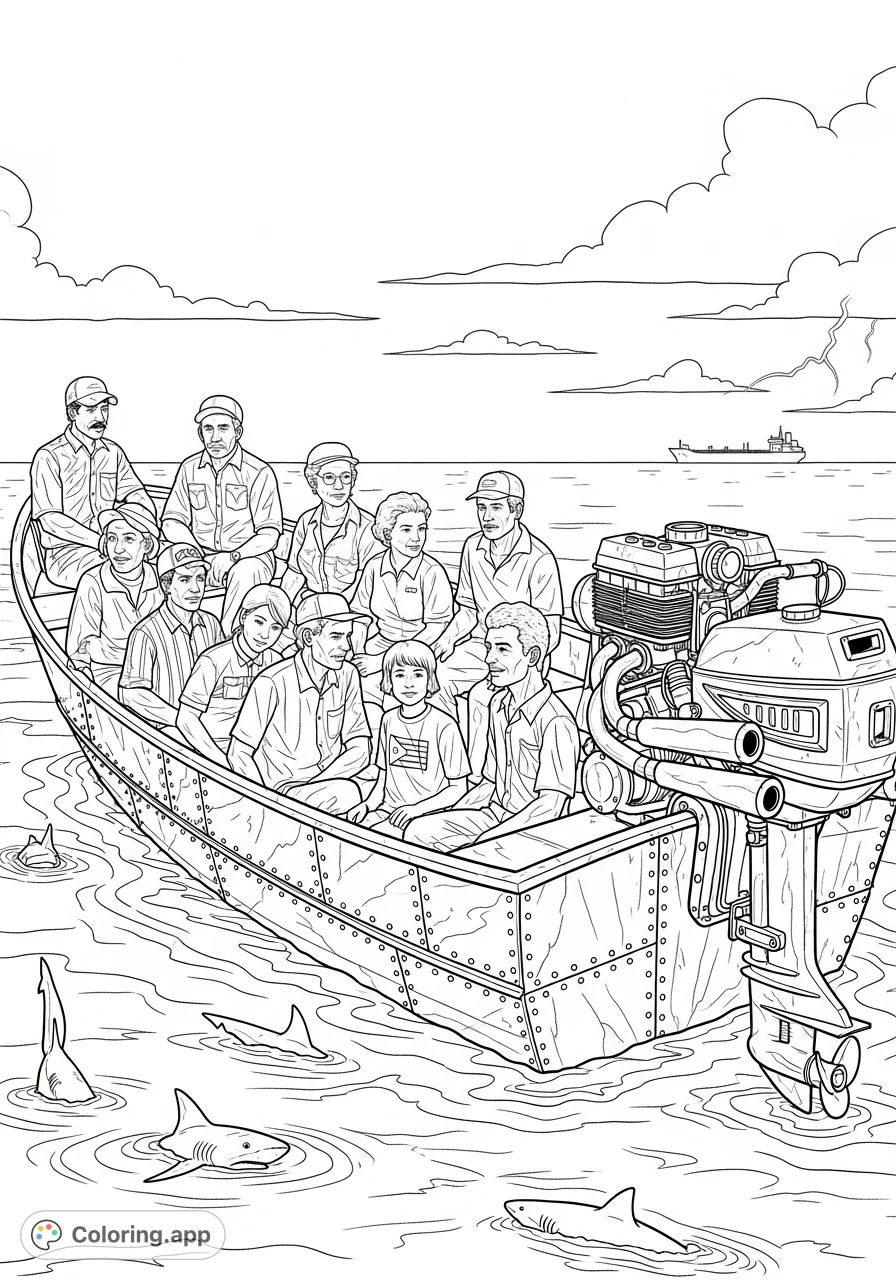 Embark on an engineering adventure! This unique homemade metal boat, powered by a motorcycle engine, carries a diverse crew of nine, including children.