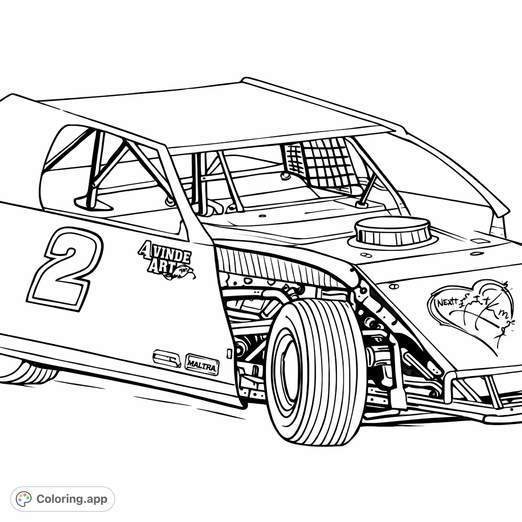 Racing Simulator Colouring In Intricate Dirt Track Racer - Coloring.app