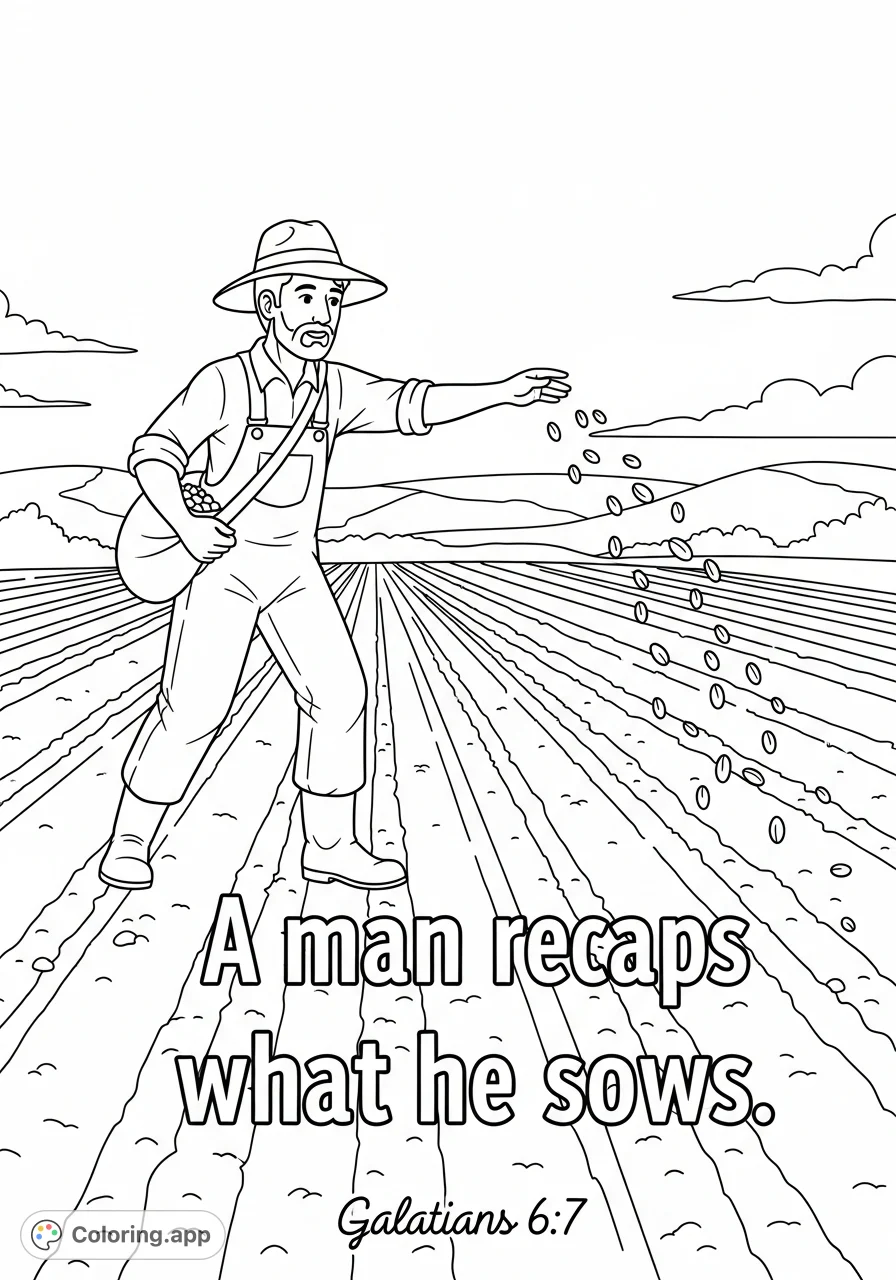 " This free printable farming coloring page is fun for all ages!