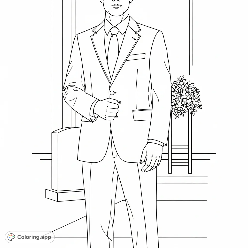 Man In Robe Coloring Man in Formal Attire - Coloring.app