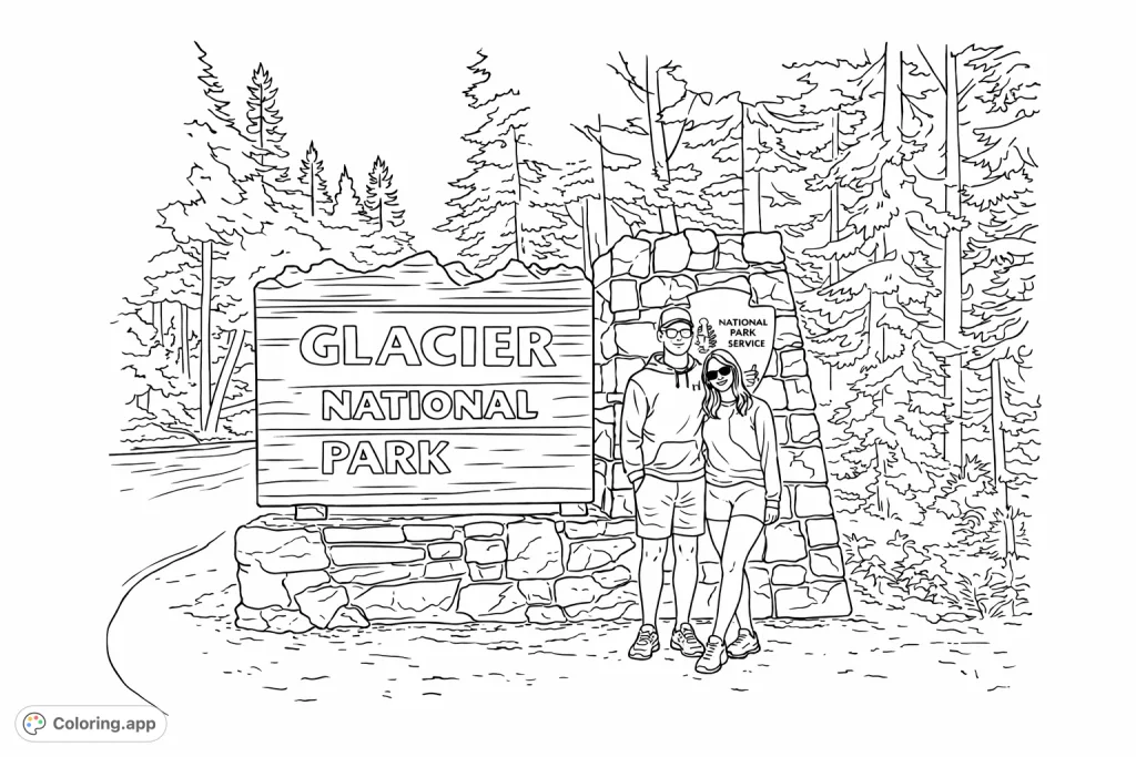 glacier-national-park-entrance-coloring-app