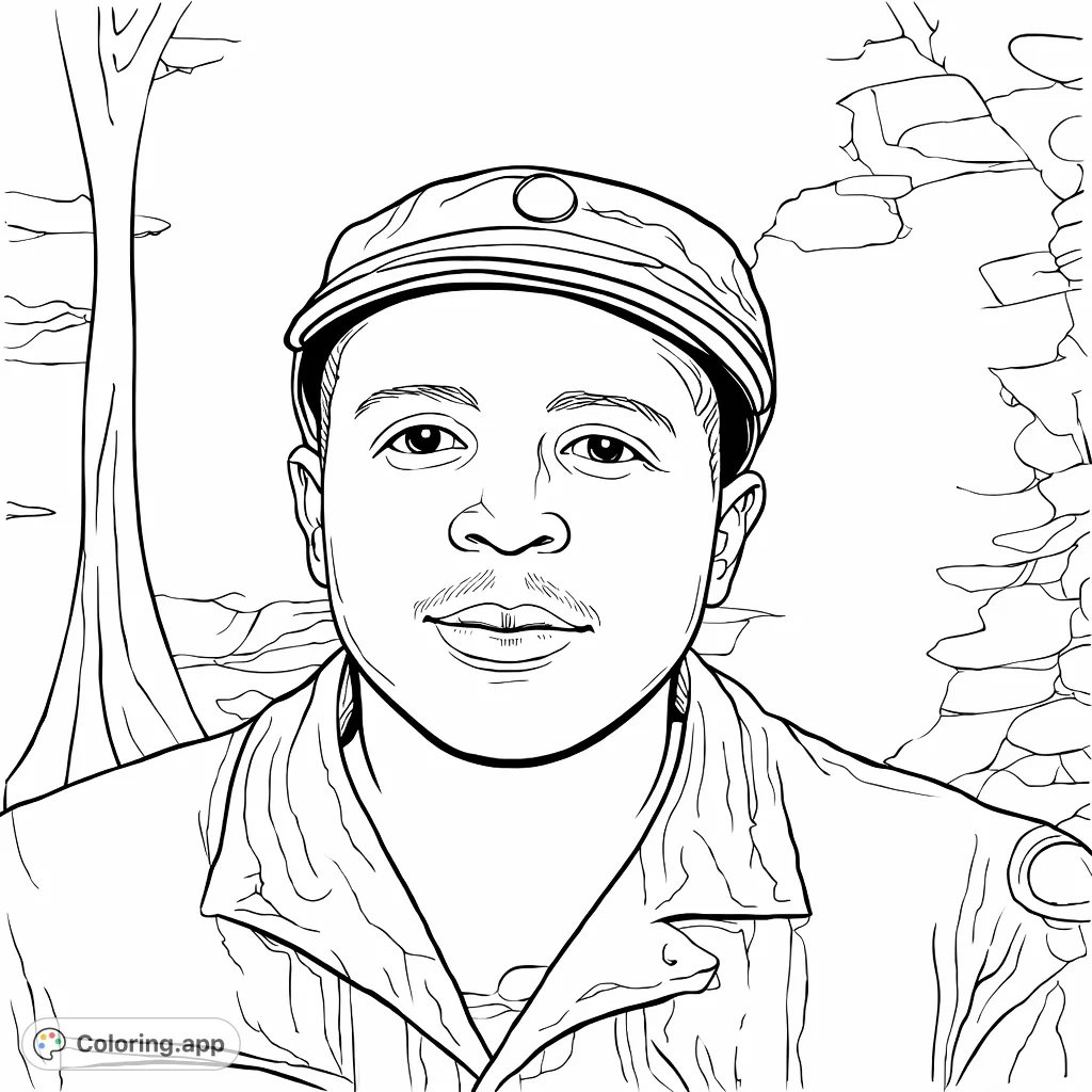 Capture the enduring spirit of a young athlete in this vintage portrait coloring page. Explore historical themes and add your unique artistic touch.